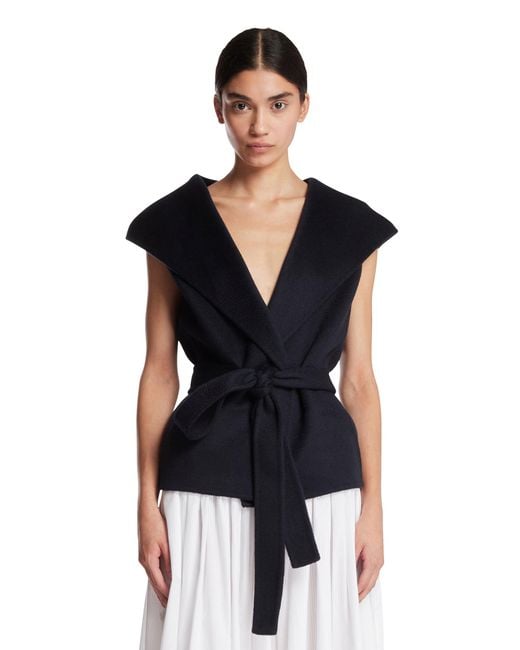 Alaïa Black Double-Faced Cashmere Hooded Jacket