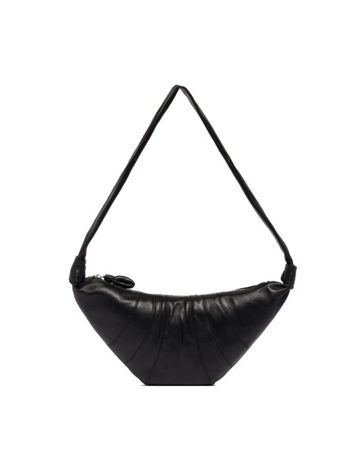 Lemaire Black Medium Leather Croissant Bag for men