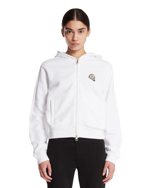 Moncler White Cotton Hoodie