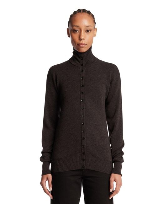 Lemaire Black Wool Buttoned Sweater