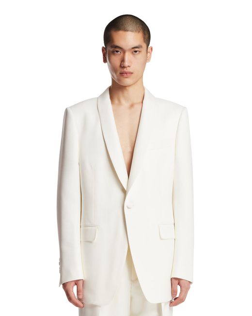 Tom Ford White Shawl-Lapel Blazer for men