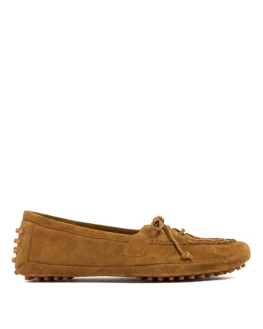 Le Monde Beryl Brown Suede Driver Loafers