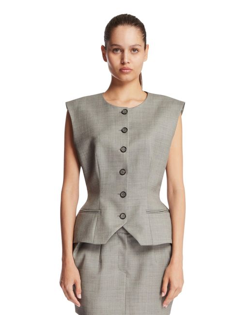Magda Butrym Gray Wool Top