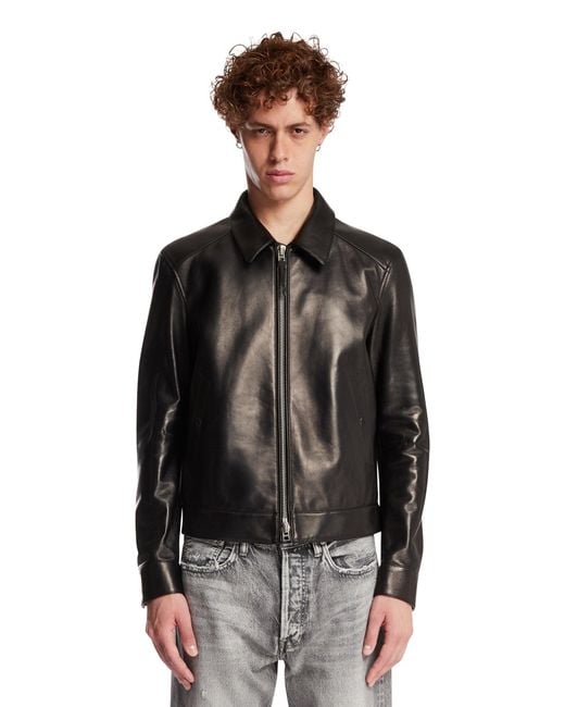 Tom Ford Black Leather Zip Jacket for men