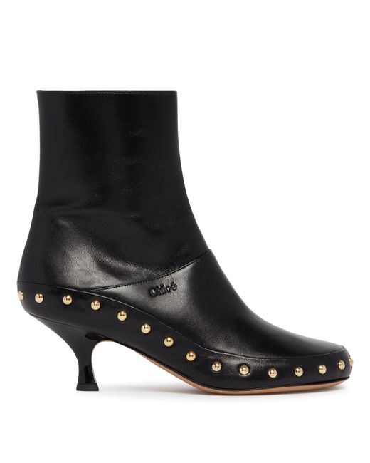 Chloé Black Junie Leather Ankle Boots
