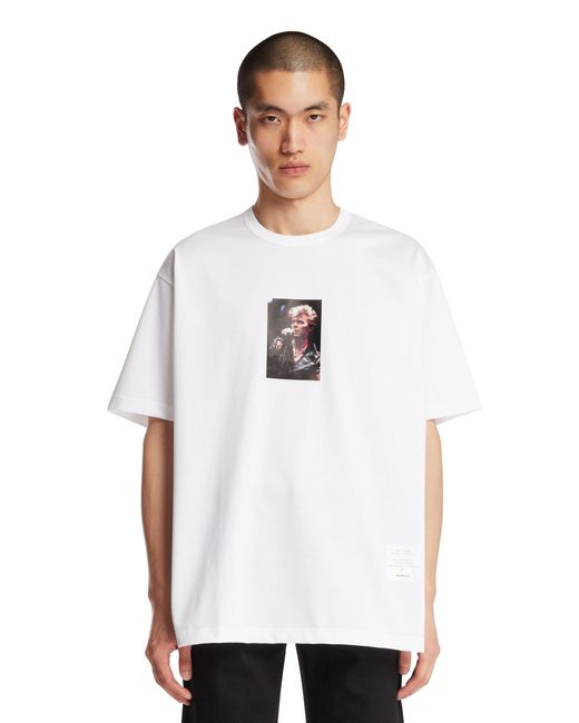 Junya Watanabe White Printed Cotton T-Shirt for men