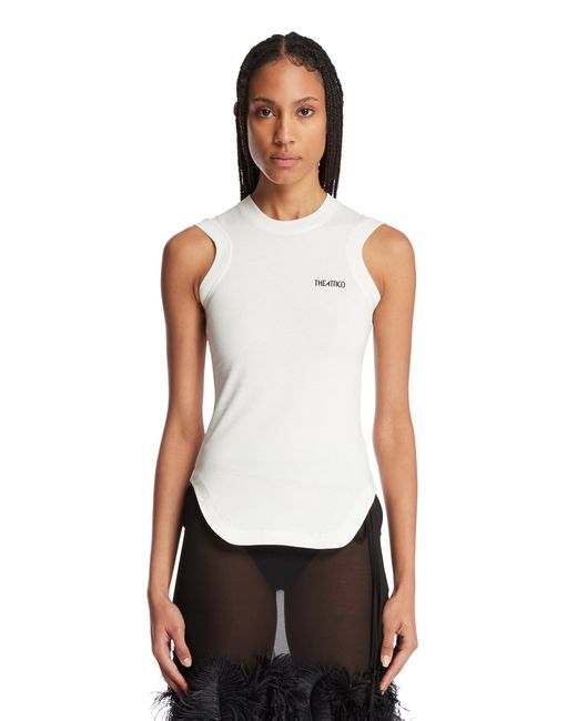 The Attico White Logo Top