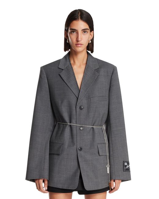 Blazer Con Orlo A Vivo Grigio di Alexander Wang in Gray