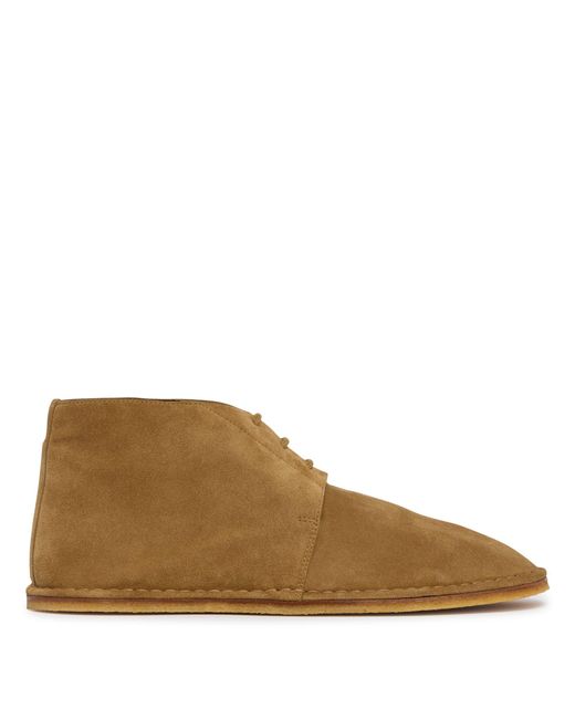 The Row Brown Nicola Lace-Up Suede Ankle Boots for men