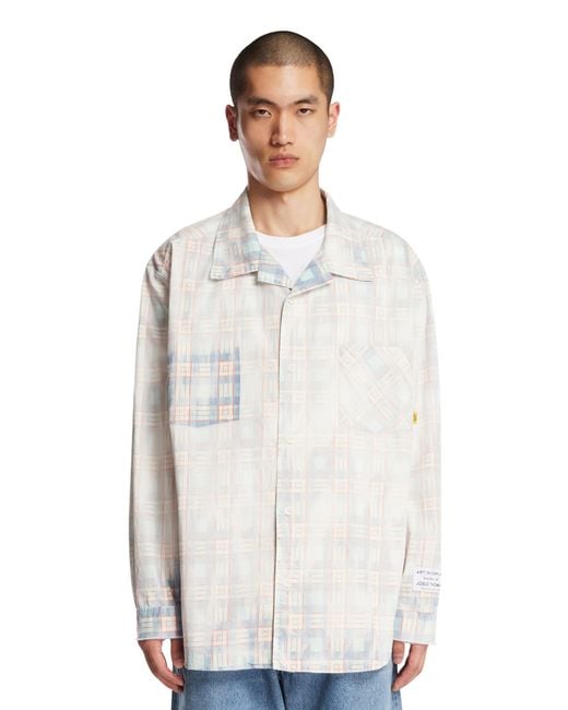 Gallery Department White Faded Check Cotton Shirt for men