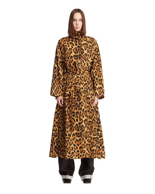 Alaïa Metallic Animalier Taffeta Trench Coat