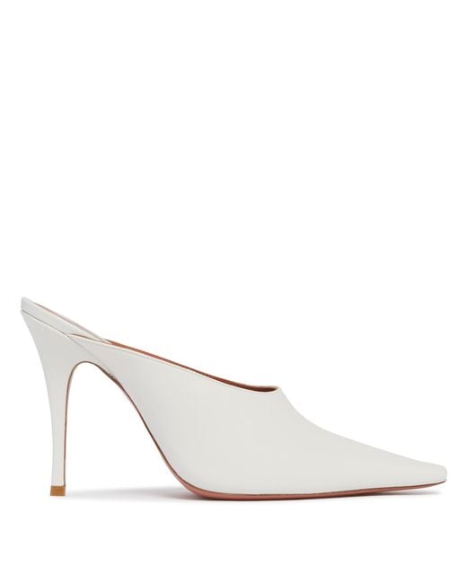 AMINA MUADDI White Leather Felicia Mules