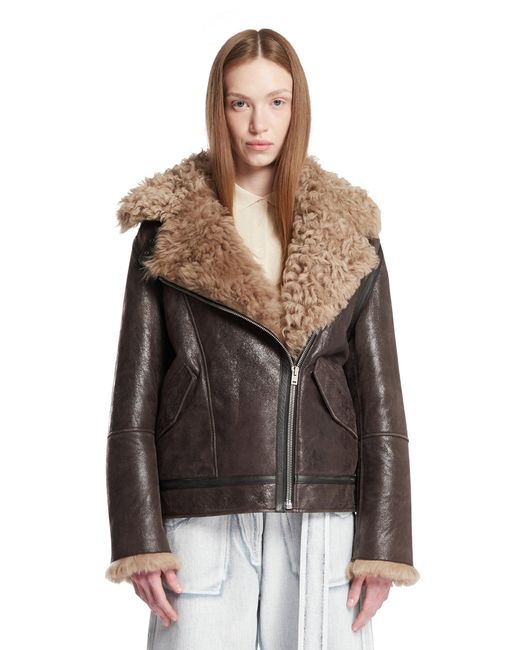 Acne Black Leather Shearling Jacket