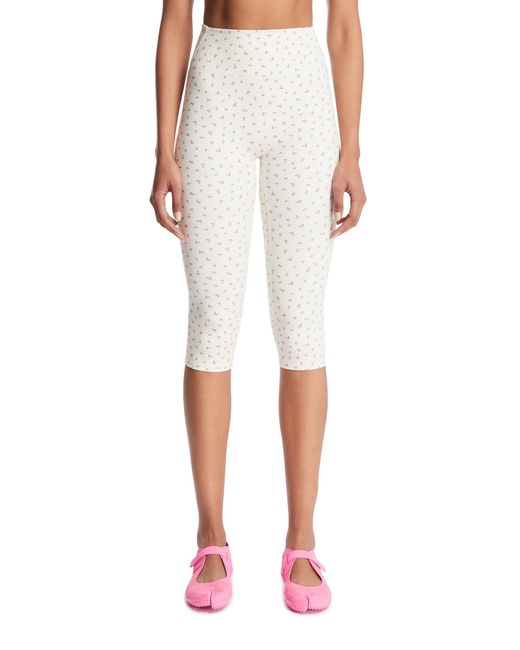 Nike White Skims Floral Cropped High-Waisted Leggings
