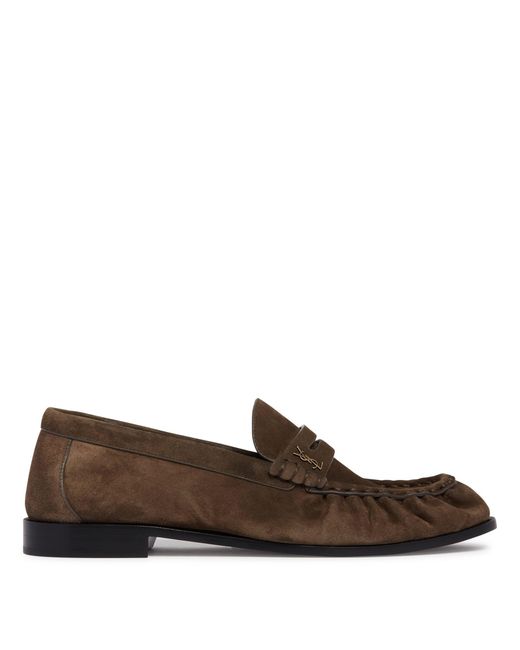 Saint Laurent Brown Le Loafer Suede Loafers for men