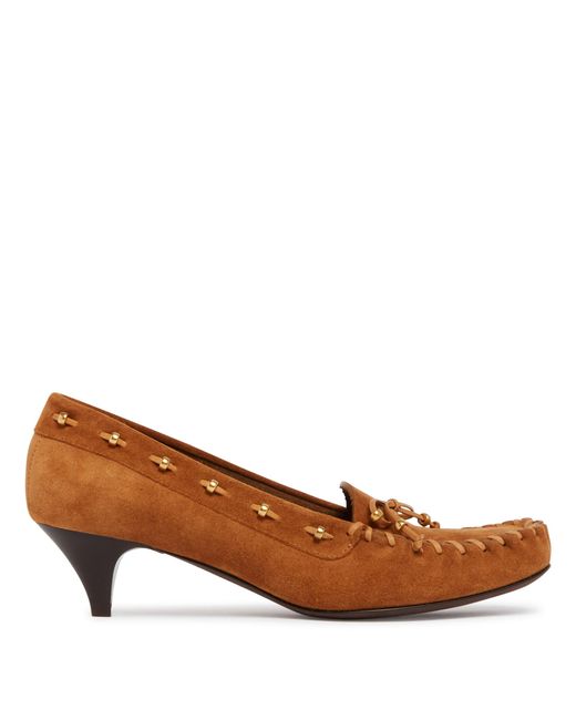 Khaite Brown Milly Suede Pumps