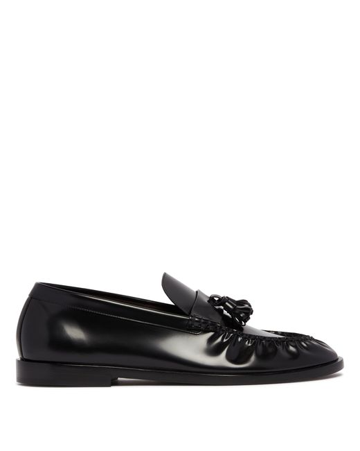 The Row Black Patent Leather Loafers for men