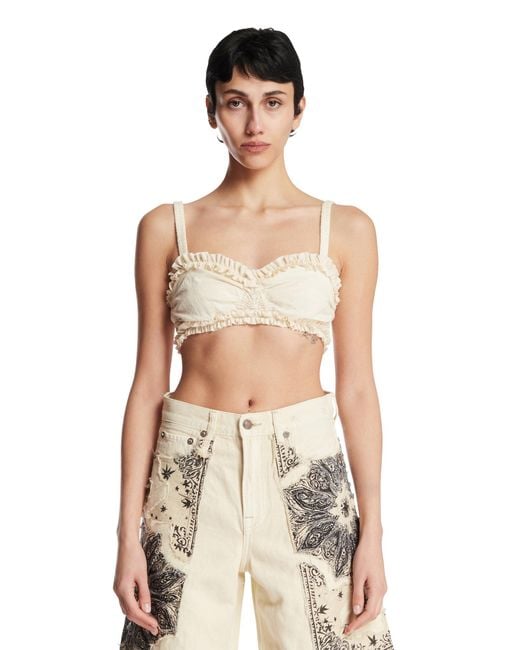 Dries Van Noten White Ruffled Bralette