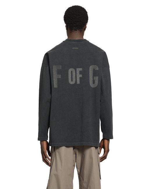 Fear Of God Black Printed Long Sleeve Tee for men