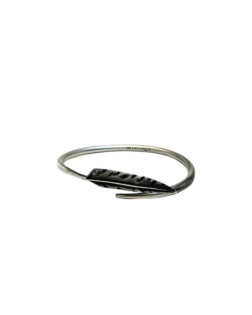 Ann Demeulemeester Metallic Dagvin Feather Bracelet for men