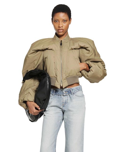 McQueen Natural Cropped Bomber Jacket