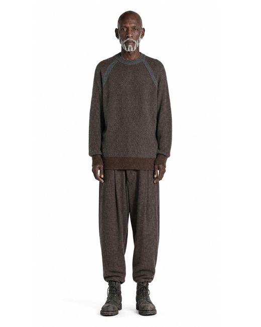 Ziggy Chen Brown Oversized Raglan Sweater for men