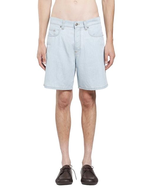Versace Blue Chambray Denim Shorts for men