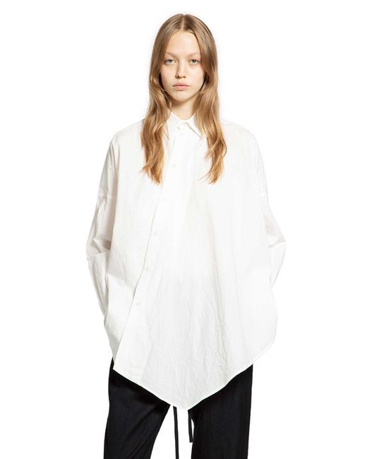 Forme D'expression White Cotton Long Sleeves Oversized Shirt