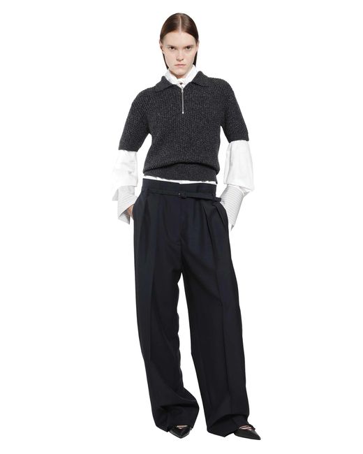 Prada Black Light Wool Mohair Trousers