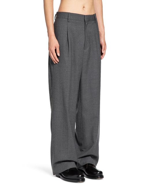 Lardini Gray Pleated Wool Trousers for men