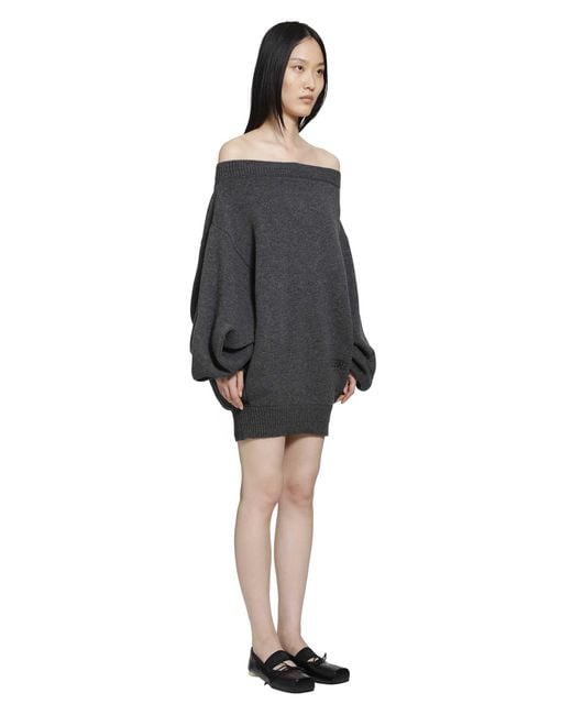 MM6 by Maison Margiela Black Merino Wool Knit Dress