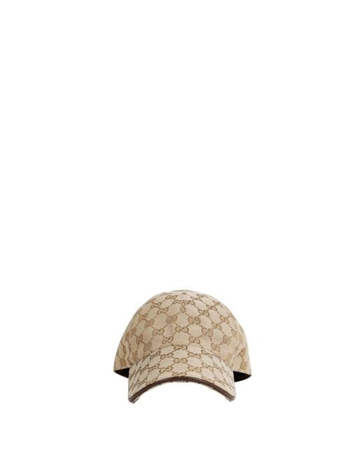 Gucci Natural Gg Cotton Canvas Baseball Cap