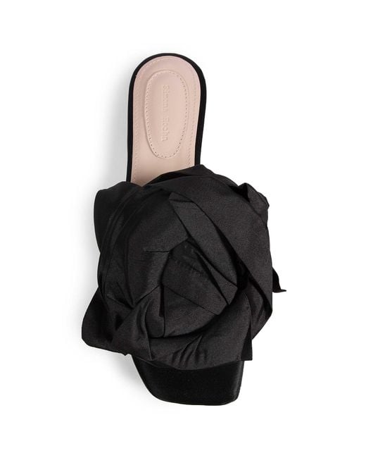 Simone Rocha Black Pressed Rosette Slides