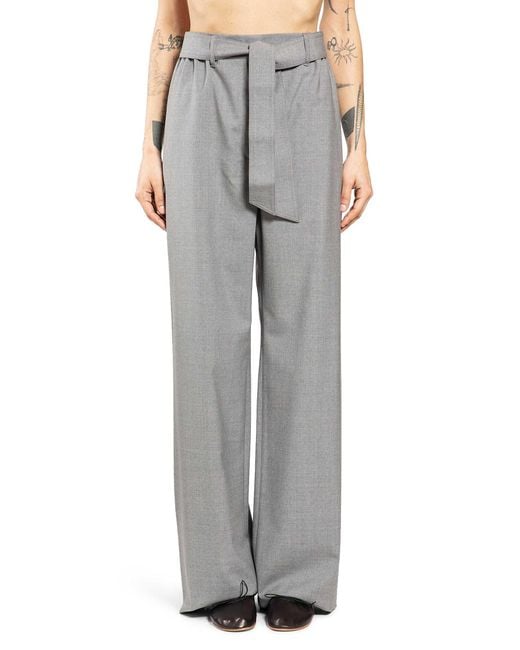 Max Mara Gray Stretch Wool Cloth Trousers