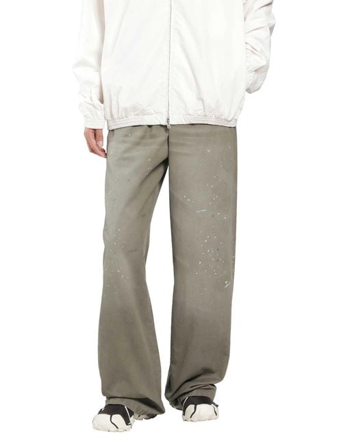 Acne Gray Washed Cotton Drawstring Trousers for men