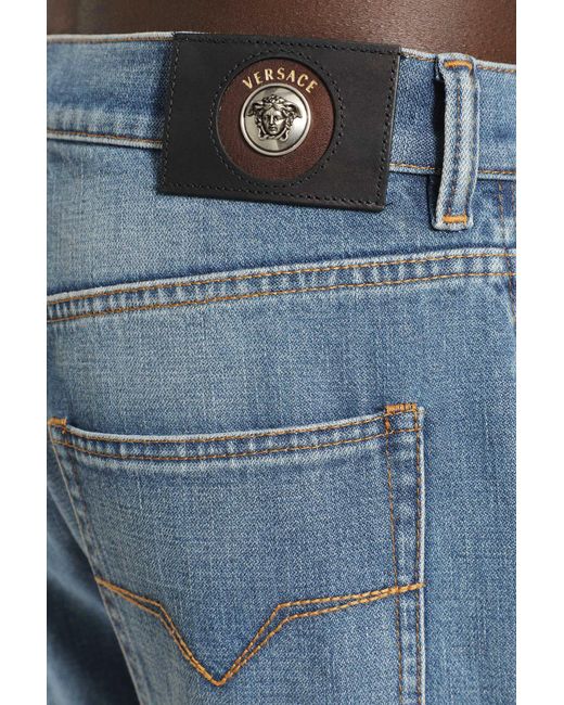 Versace Blue Straight Jeans for men