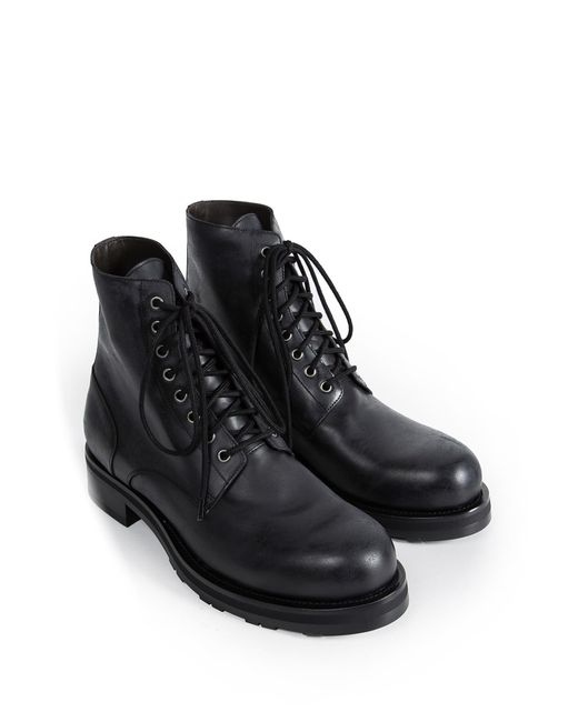 The Row Black Lug Sole Lace-Up Boots for men
