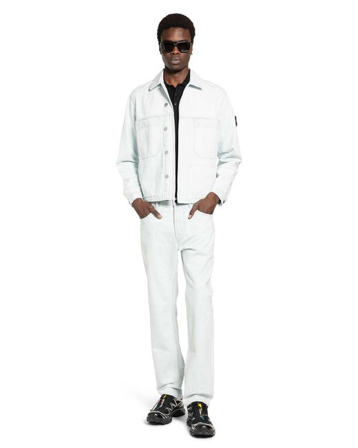 Stone Island White J100005 Extra-Bleached Jeans for men
