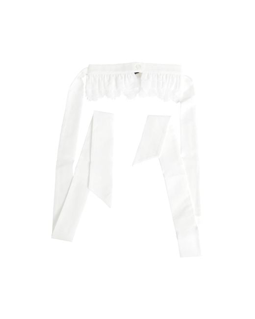 Ann Demeulemeester White Tosten Lace Ruffled Collar for men