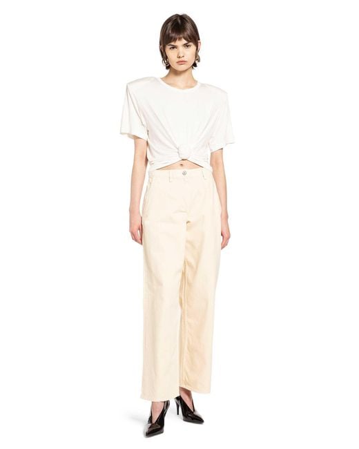 Magda Butrym Natural Wide Leg Denim Trousers