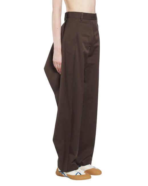 Loewe Brown Cotton Silk Trousers
