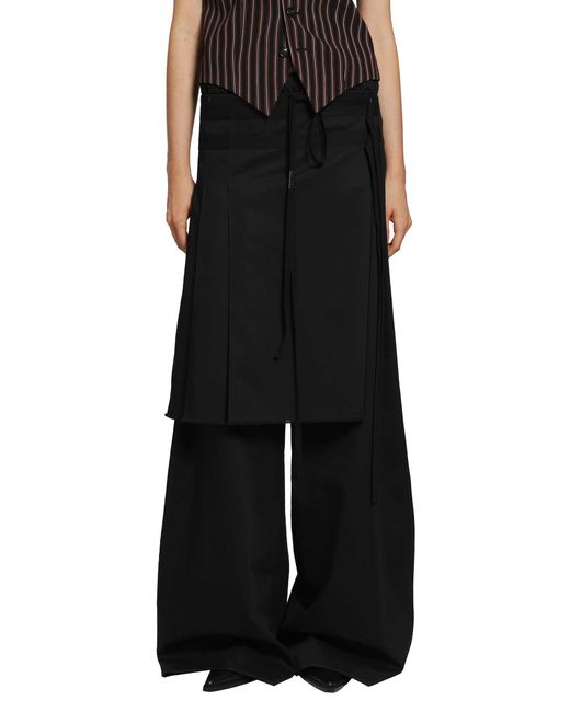 Ann Demeulemeester Black Marke Apron Lounge Pants