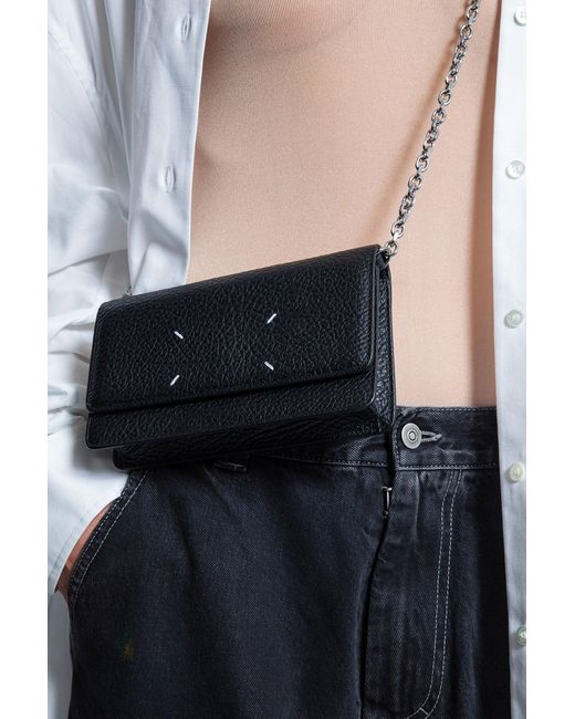 Maison Margiela Black Four Stitches Chain Wallet