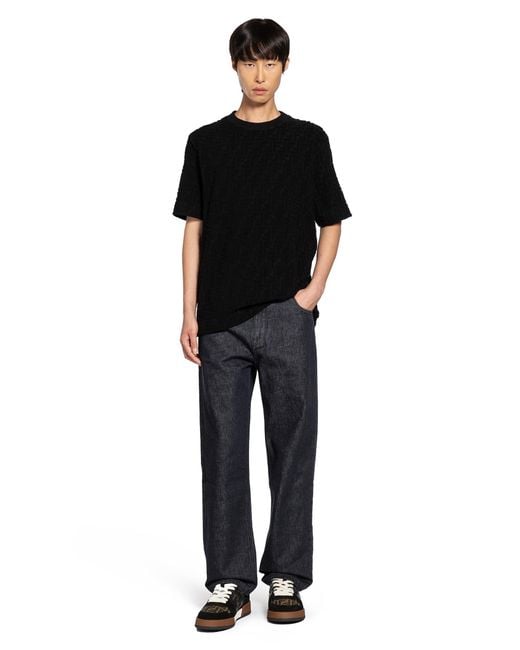Fendi Black Towelling Ff T-Shirt for men