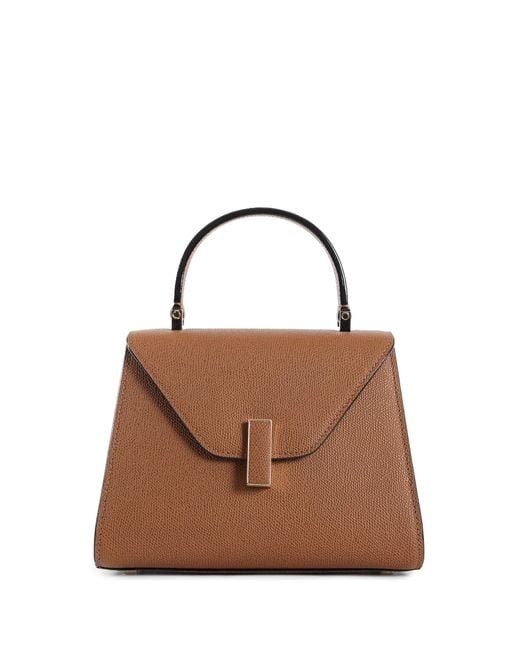 Valextra Brown Iside Top Handle Mini Bag