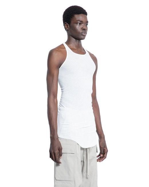 Rick Owens White Forever Basic Rib Tank for men
