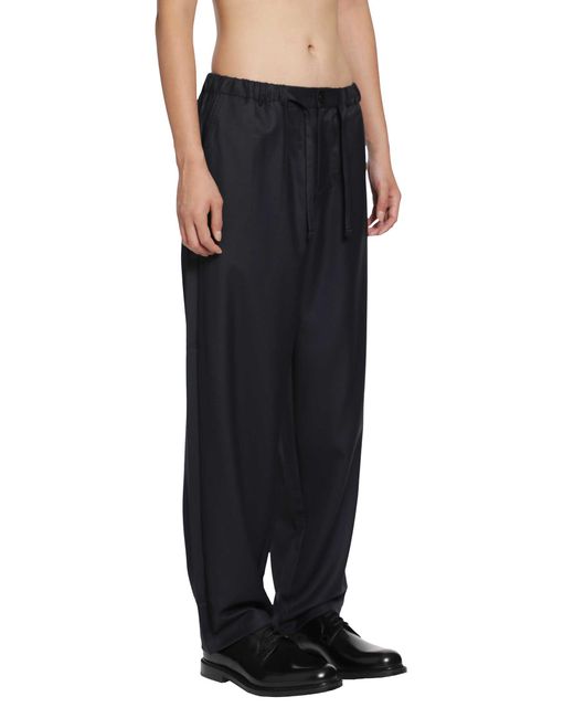 ROSE BURRITO Black Wool Pyjama Trousers for men