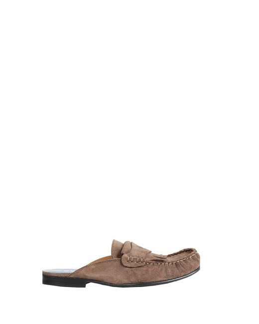 Marni Brown Suede Mule Loafers