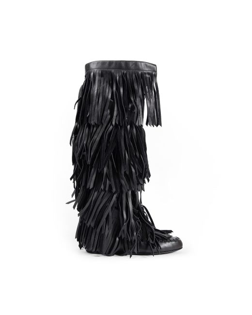 Ann Demeulemeester Black Aala Soft Fringe Boots