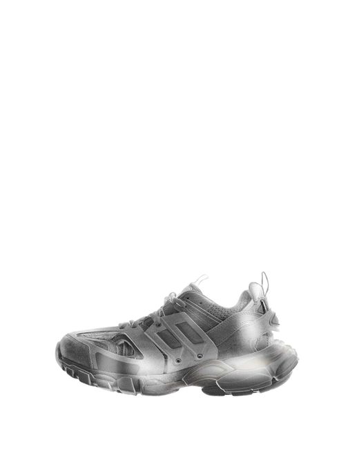 Balenciaga White Track Stencil Logo Sneakers
